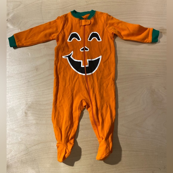 Orange Pumpkin Kids One Piece 6-9 Months (OB) - Picture 1 of 7